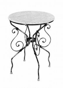 Round Steel Table Marble Glass Outdoor Cement French Provincial Le Forge